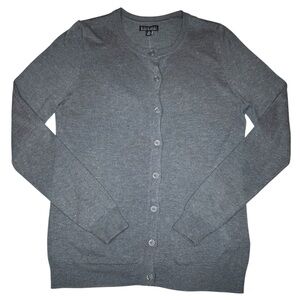 Original Charcoal Grey Viscose Blend Shimmer Button-Down Cardigan Sweater SizeM